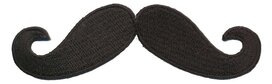 Opstrijkbare applicatie snor zwart GROOT (5 stuks) Opstrijkbare applicatie snor zwart GROOT (5 stuks)