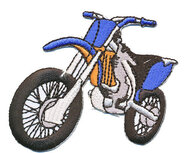 Opstrijkbare applicatie crossmotor blauw (5 stuks) Opstrijkbare applicatie crossmotor blauw (5 stuks)