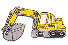 Opstrijkbare applicatie graafmachine geel (5 stuks) Opstrijkbare applicatie graafmachine geel (5 stuks)