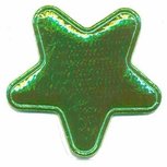 Applicatie glim ster groen groot 45 mm (ca. 25 stuks) Applicatie glim ster groen groot 45 mm (ca. 25 stuks)