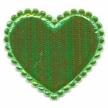 Applicatie glim hart groen groot 45 x 45 mm (ca. 25 stuks) Applicatie glim hart groen groot 45 x 45 mm (ca. 25 stuks)