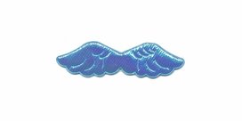 Applicatie glim vleugel blauw klein 80 x 20 mm (10 stuks) Applicatie glim vleugel blauw klein 80 x 20 mm (10 stuks)