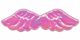 Applicatie glim vleugel roze groot 150 x 45 mm (10 stuks) Applicatie glim vleugel roze groot 150 x 45 mm (10 stuks)