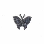 Applicatie glitter vlinder antraciet/zilver klein 20 x 20 mm (25 stuks) Applicatie glitter vlinder antraciet/zilver klein 20 x 20 mm (25 stuks)