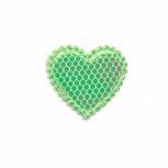 Applicatie glim hart met gaasje groen klein 20 x 20 mm (ca. 25 stuks) Applicatie glim hart met gaasje groen klein 20 x 20 mm (ca. 25 stuks)