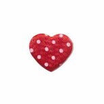 Applicatie hart rood met witte stippen klein 20 x 20 mm (ca. 25 stuks) Applicatie hart rood met witte stippen klein 20 x 20 mm (ca. 25 stuks)