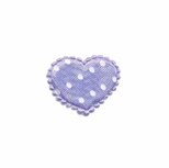 Applicatie hart lila met witte stippen klein 20 x 20 mm (ca. 25 stuks) Applicatie hart lila met witte stippen klein 20 x 20 mm (ca. 25 stuks)