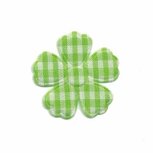 Applicatie geruite bloem licht groen-wit middel 30 mm (ca. 25 stuks) Applicatie geruite bloem licht groen-wit middel 30 mm (ca. 25 stuks)