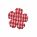 Applicatie geruite bloem rood-wit middel 30 mm (ca. 25 stuks) Applicatie geruite bloem rood-wit middel 30 mm (ca. 25 stuks)