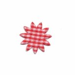 Applicatie geruite stervormige bloem rood-wit klein 20 mm (ca. 25 stuks) Applicatie geruite stervormige bloem rood-wit klein 20 mm (ca. 25 stuks)