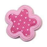 Applicatie bloem fuchsia met roze stippen en roze randje middel (ca. 10 stuks) Applicatie bloem fuchsia met roze stippen en roze randje middel (ca. 10 stuks)