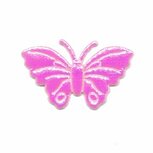 Applicatie glim vlinder roze middel 40 x 25 mm (ca. 25 stuks) Applicatie glim vlinder roze middel 40 x 25 mm (ca. 25 stuks)