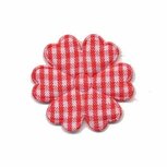 Applicatie geruite bloem rood-wit middel 30 mm (ca. 25 stuks) Applicatie geruite bloem rood-wit middel 30 mm (ca. 25 stuks)