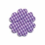 Applicatie geruite bloem paars-wit middel 30 mm (ca. 25 stuks) Applicatie geruite bloem paars-wit middel 30 mm (ca. 25 stuks)