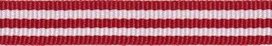 Bordeaux-wit streep grosgrain/ribsband 10 mm (ca. 25 m) Bordeaux-wit streep grosgrain/ribsband 10 mm (ca. 25 m)