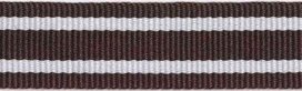 Bruin-wit streepband 19 mm (ca. 45 m) Bruin-wit streepband 19 mm (ca. 45 m)