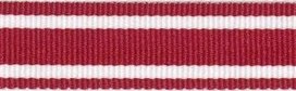 Bordeaux-wit streepband 19 mm (ca. 45 m) Bordeaux-wit streepband 19 mm (ca. 45 m)