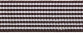 Bruin-wit streepband 27 mm (ca. 45 m) Bruin-wit streepband 27 mm (ca. 45 m)