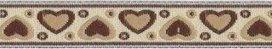 Zand-bruin-creme hartjesband 12 mm (ca. 22 m) Zand-bruin-creme hartjesband 12 mm (ca. 22 m)