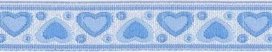 Blauw-zilver hartjesband 12 mm (ca. 22 m) Blauw-zilver hartjesband 12 mm (ca. 22 m)