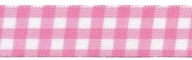 Roze-wit geruit band 19 mm (ca. 32 m) Roze-wit geruit band 19 mm (ca. 32 m)