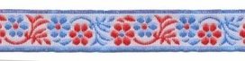 Wit-rood-blauw bloemband 12 mm (ca. 22 m) Wit-rood-blauw bloemband 12 mm (ca. 22 m)
