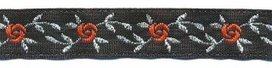 Zwart-zilver-oranje bloemband 12 mm (ca. 22 m) Zwart-zilver-oranje bloemband 12 mm (ca. 22 m)