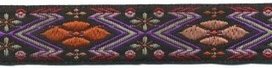 Zwart-oranje-paars-bordeaux sierband 15 mm (ca. 22 m) Zwart-oranje-paars-bordeaux sierband 15 mm (ca. 22 m)