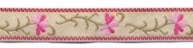 Cr?me-fuchsia-roze bloemband 12 mm (ca. 22 m) Cr?me-fuchsia-roze bloemband 12 mm (ca. 22 m)