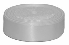 Wit enkelzijdig satijnband 25 mm (ca. 22 m) Wit enkelzijdig satijnband 25 mm (ca. 22 m)