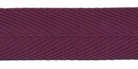 Aubergine keperband 25 mm (ca. 45 m) Aubergine keperband 25 mm (ca. 45 m)