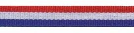 Rood-wit-blauw 'Nederlandse vlag' grosgrain/ribsband 10 mm (ca. 25 m) Rood-wit-blauw 'Nederlandse vlag' grosgrain/ribsband 10 mm (ca. 25 m)