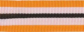 Oranje-wit-zwart streepband 25 mm Oranje-wit-zwart streepband 25 mm