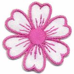 Applicatie bloem wit/roze Applicatie bloem wit/roze