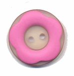 Bloemknoop met opstaande rand roze 25 mm Bloemknoop met opstaande rand roze 25 mm