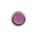 Knoop met metalen rand roze 13 mm Knoop met metalen rand roze 13 mm