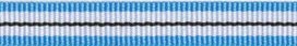 Blauw-wit-zwart streep grosgrain/ribsband (ca. 25 m) Blauw-wit-zwart streep grosgrain/ribsband (ca. 25 m)