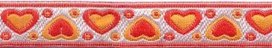 Oranje-zilver hartjesband 12 mm (ca. 22 m) Oranje-zilver hartjesband 12 mm (ca. 22 m)