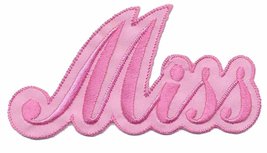 Opstrijkbare applicatie 'Miss' roze (5 stuks) Opstrijkbare applicatie 'Miss' roze (5 stuks)