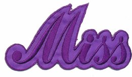 Opstrijkbare applicatie 'Miss' paars (5 stuks) Opstrijkbare applicatie 'Miss' paars (5 stuks)