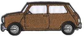 Opstrijkbare applicatie auto 'Mini' bruin (5 stuks) Opstrijkbare applicatie auto 'Mini' bruin (5 stuks)