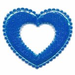 Applicatie glim open hart blauw groot 45 x40 mm (ca. 25 stuks) Applicatie glim open hart blauw groot 45 x40 mm (ca. 25 stuks)