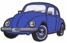 Opstrijkbare applicatie auto 'VW Kever' blauw (5 stuks) Opstrijkbare applicatie auto 'VW Kever' blauw (5 stuks)