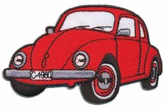 Opstrijkbare applicatie auto 'VW Kever' rood (5 stuks) Opstrijkbare applicatie auto 'VW Kever' rood (5 stuks)