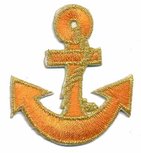 Opstrijkbare applicatie anker oranje/goud (5 stuks) Opstrijkbare applicatie anker oranje/goud (5 stuks)