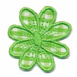 Applicatie geruite bloem licht groen 35 mm (10 stuks) Applicatie geruite bloem licht groen 35 mm (10 stuks)