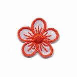 Applicatie bloem wit/rood klein (10 stuks) Applicatie bloem wit/rood klein (10 stuks)