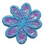 Applicatie glim bloem blauw 35 mm (10 stuks) Applicatie glim bloem blauw 35 mm (10 stuks)