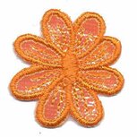 Applicatie glim bloem oranje 40 mm(10 stuks) Applicatie glim bloem oranje 40 mm(10 stuks)