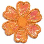 Applicatie glim bloem oranje 40 mm (10 stuks) Applicatie glim bloem oranje 40 mm (10 stuks)